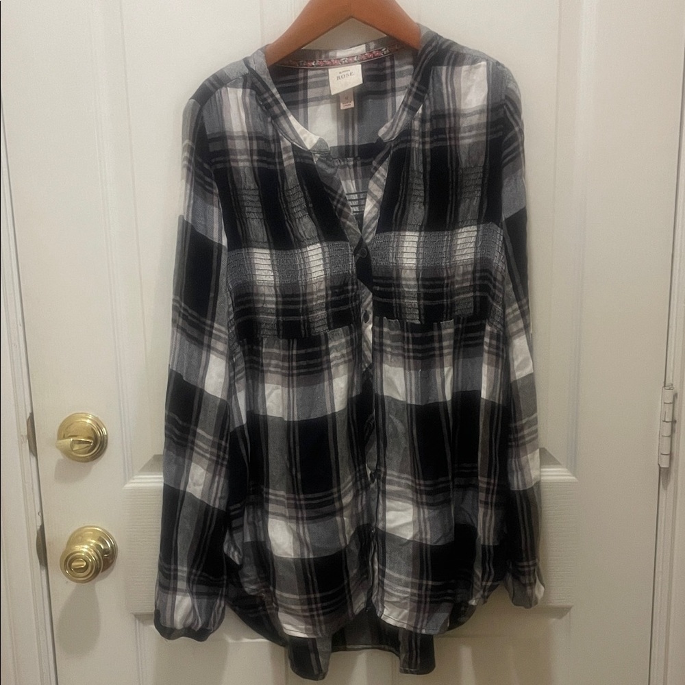 Knox Rose Black and White Striped Top